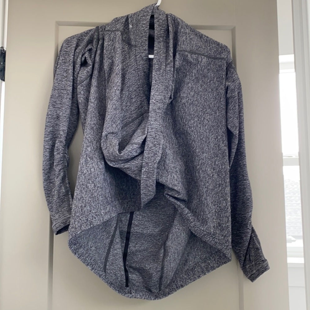 Slouchy Twist Front Heather Grey Pull Over